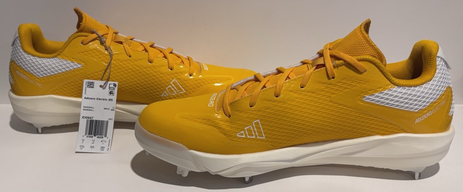 adidas Electric BS Metal Baseball Cleats Yellow ID0947 Men’s 12.5