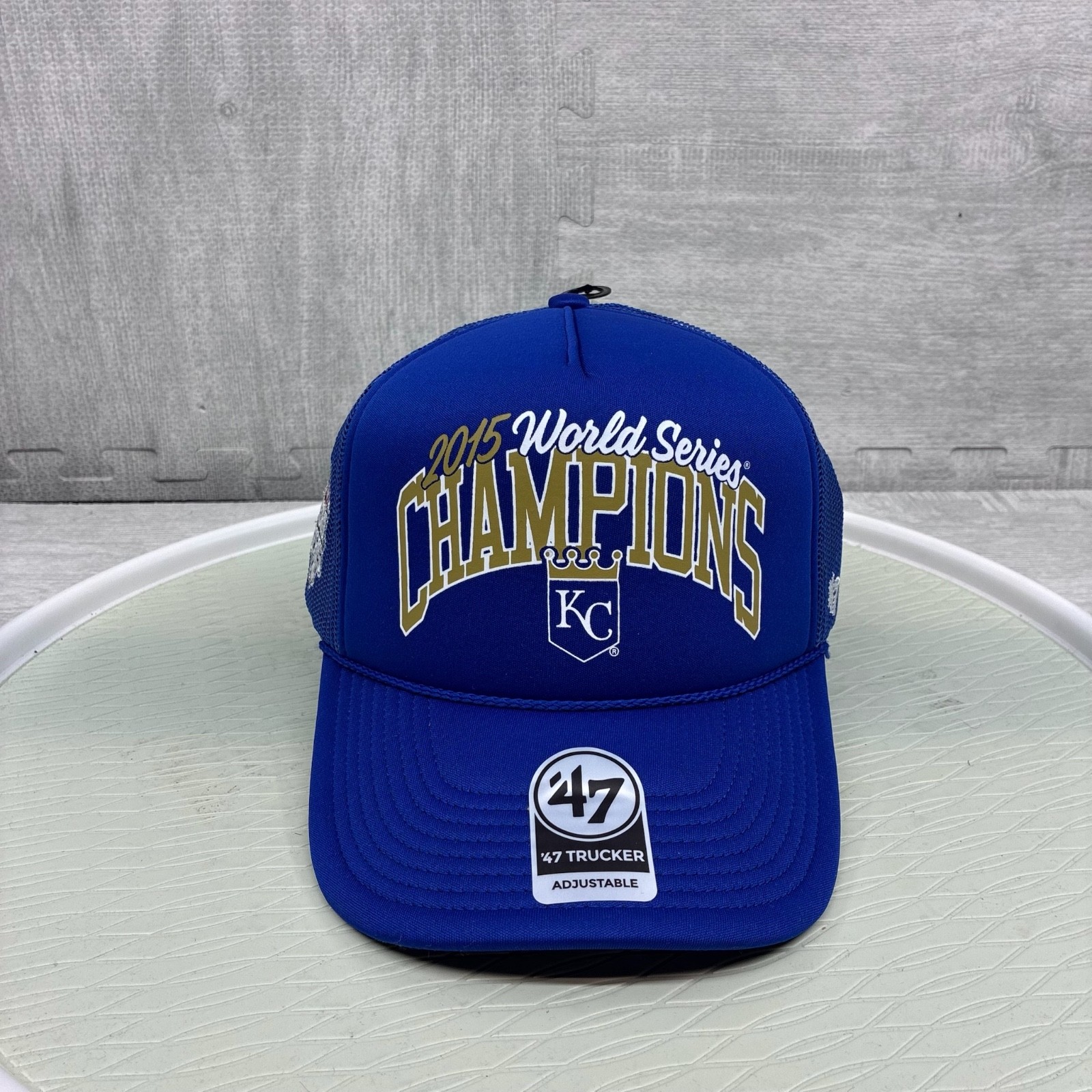 Kansas City Royals Trucker Hat Cap Snapback Blue MLB Baseball World Series 2015