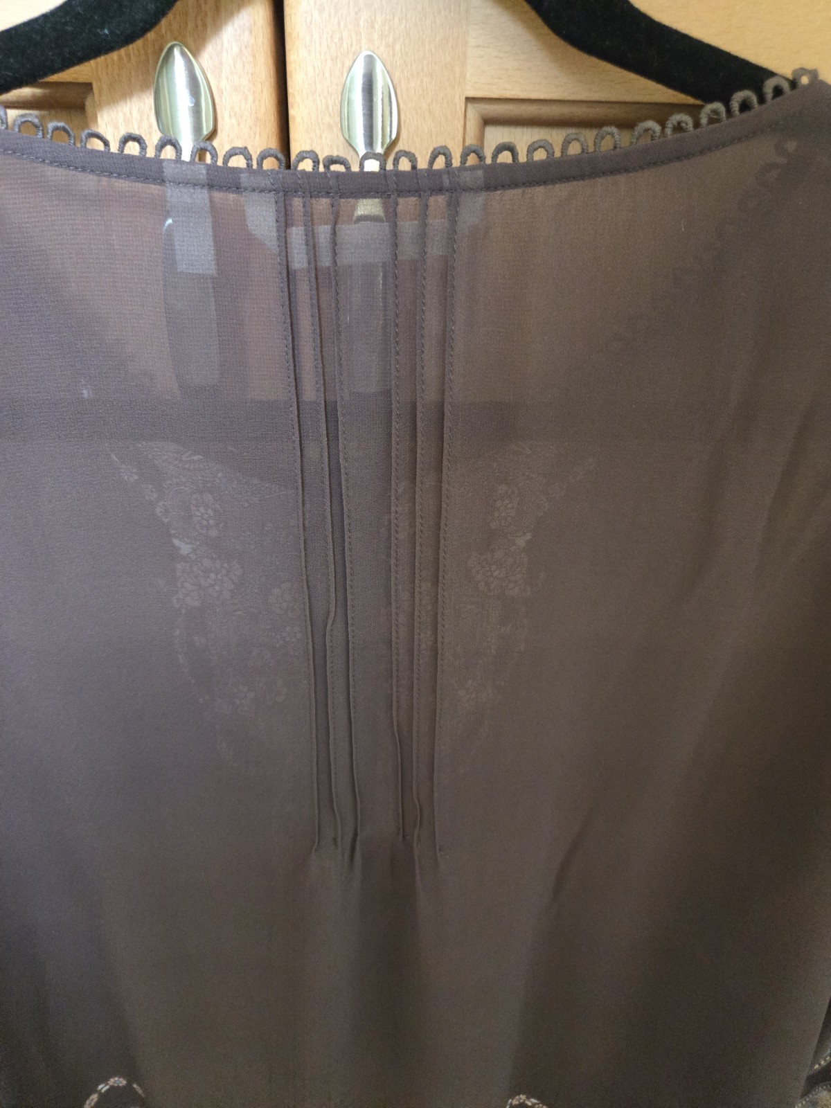 Soft Surroundings Woman’s Sheer Boho Style Brown W/Paisley Print Tunic Size L