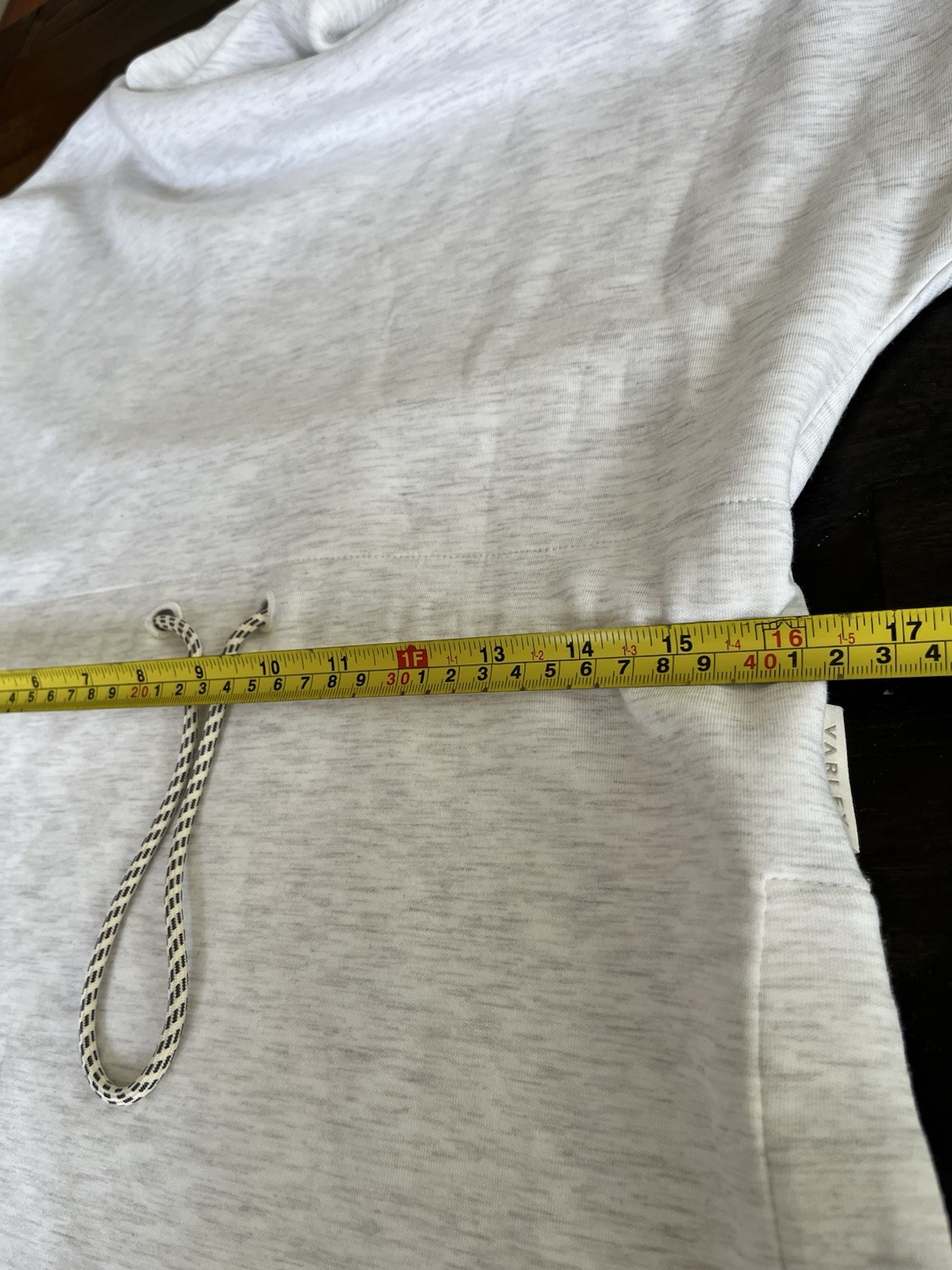 Varley Sz S Ethel DoubleSoft Clnch Waist Sweatshirt Light Gray