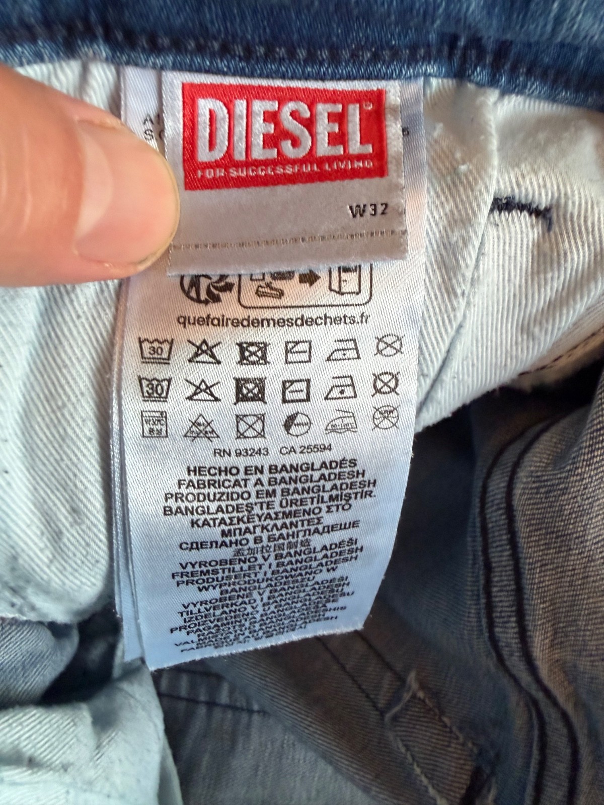Mens Diesel THOMMER-R Stretch Slim Skinny Blue Jeans W32 L32 Wash RB066