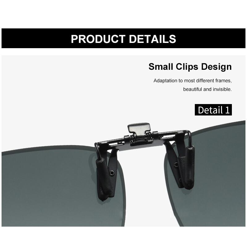 Polarized Clip on Sunglasses Over Prescription Glasses Lightweight Rimless Clips