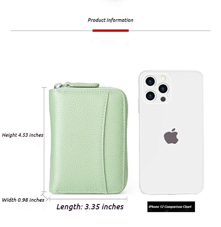 Accordion Style Leather Card Holder RFID Anti-Theft Card Case Coin Change Purse