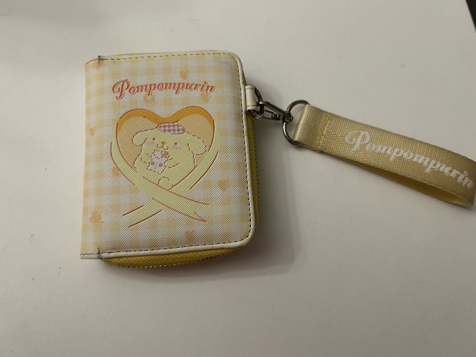 Sanrio Pompompurin Heart Half Wallet with Strap