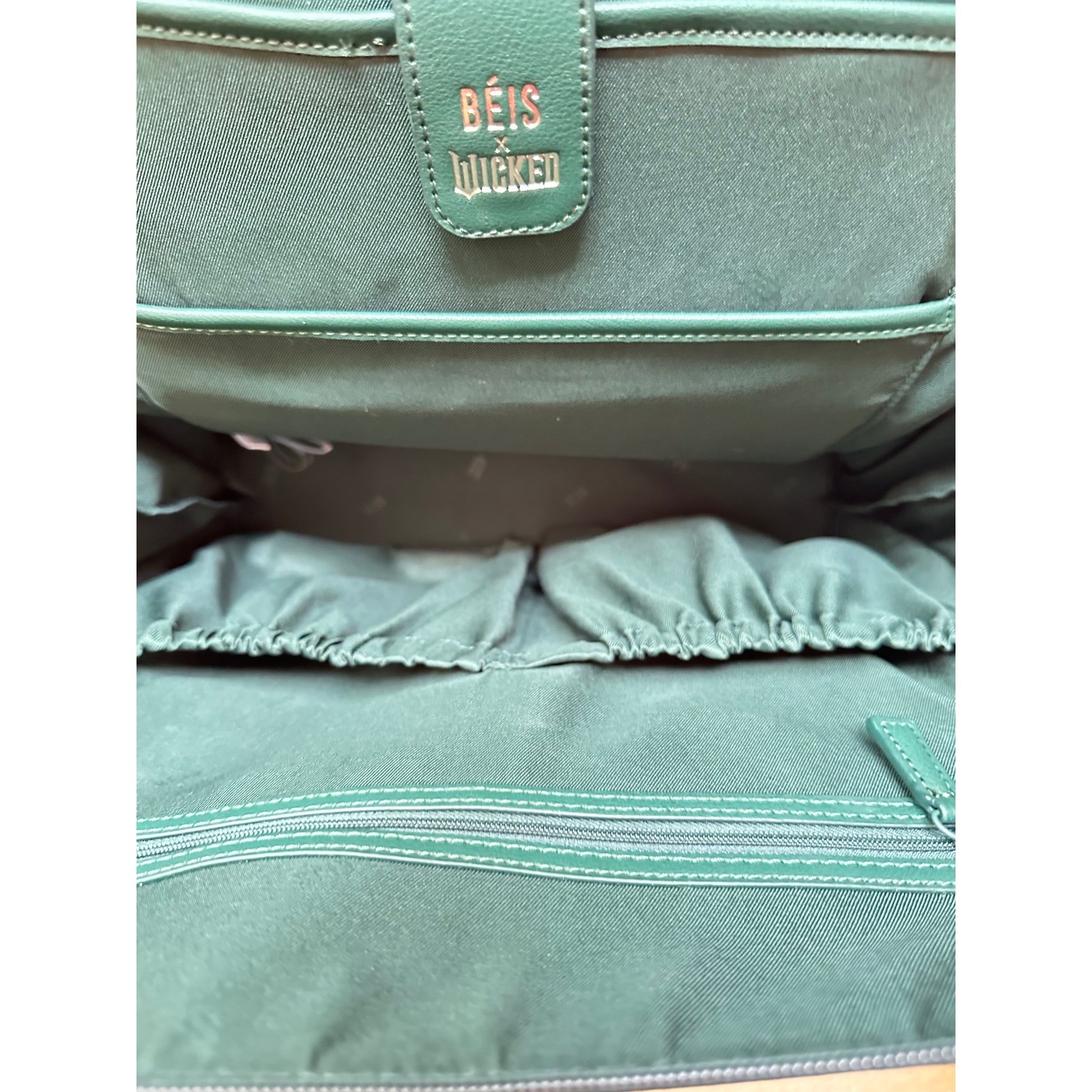BEIS x Wicked The Expansion Backpack Elphaba Green Vegan Leather Travel Bag