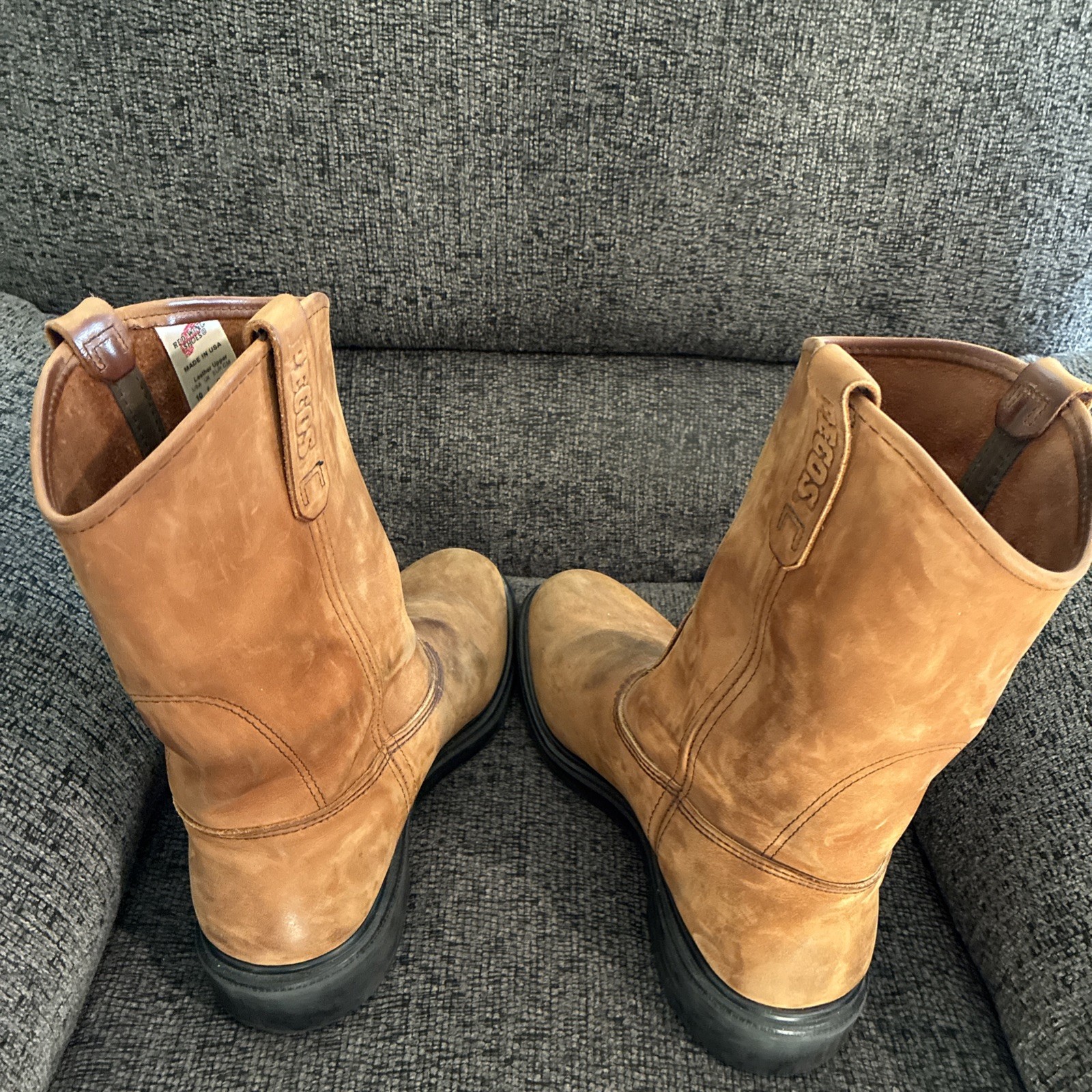 Red Wing Pecos 1105 SuperSole Soft Toe Boots Mens 10 E3 3E Extra Wide Tan Leathe