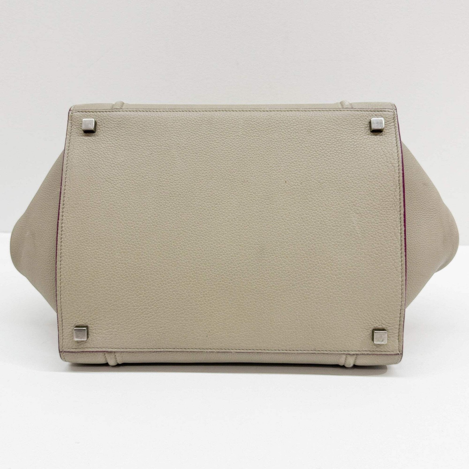CELINE Luggage Phantom Beige Leather Tote Handle Bag