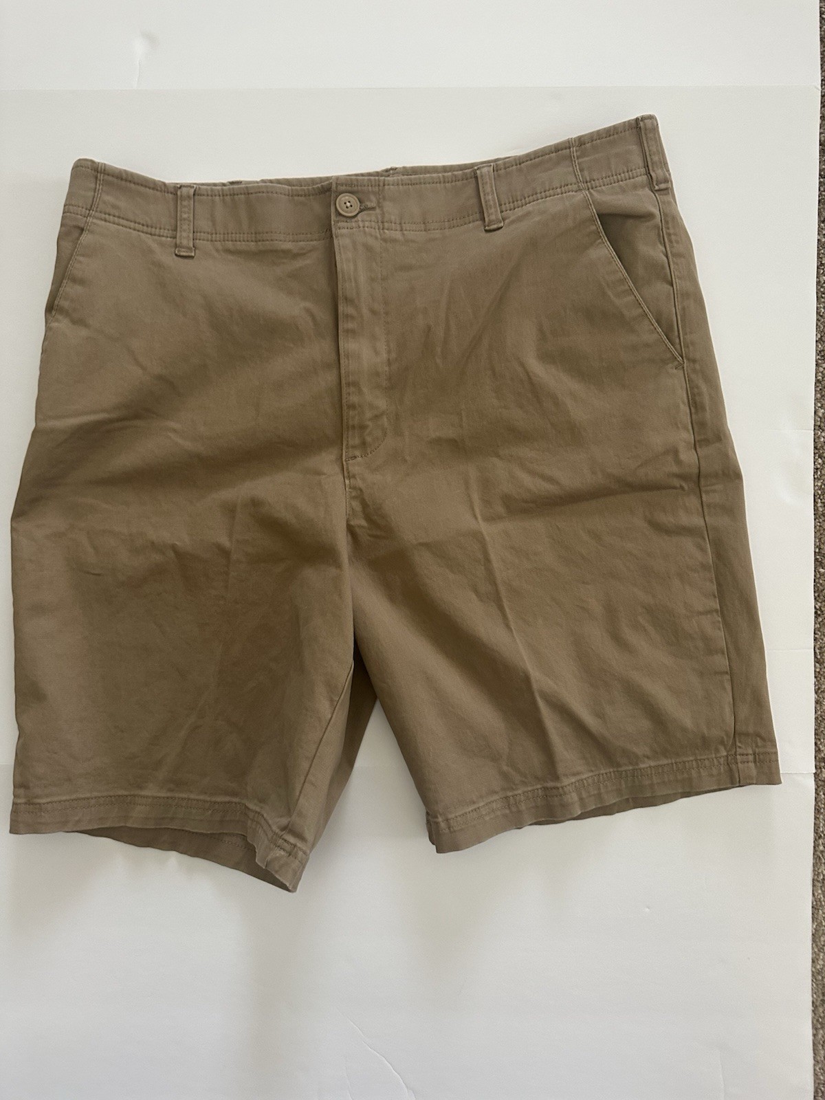 Lee Extreme Motion Men’s Brown Cotton Shorts Flat Front Solid Pockets