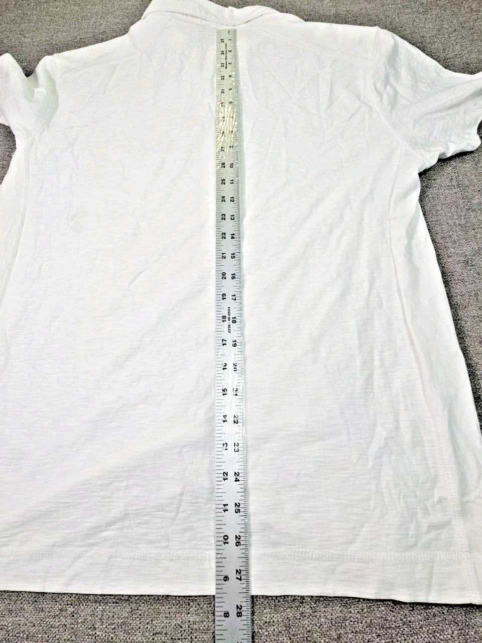 Calvin Klein V-Neck Spell Out Cotton Polo Brilliant White Mens Large