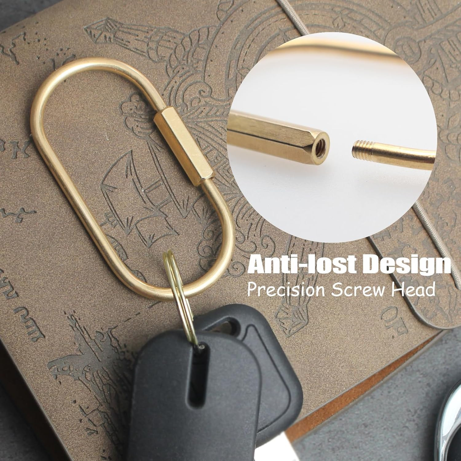 Locking Key Ring,Carabiner Keychain Clip for Key,Screw Lock Key Organizer | Purs