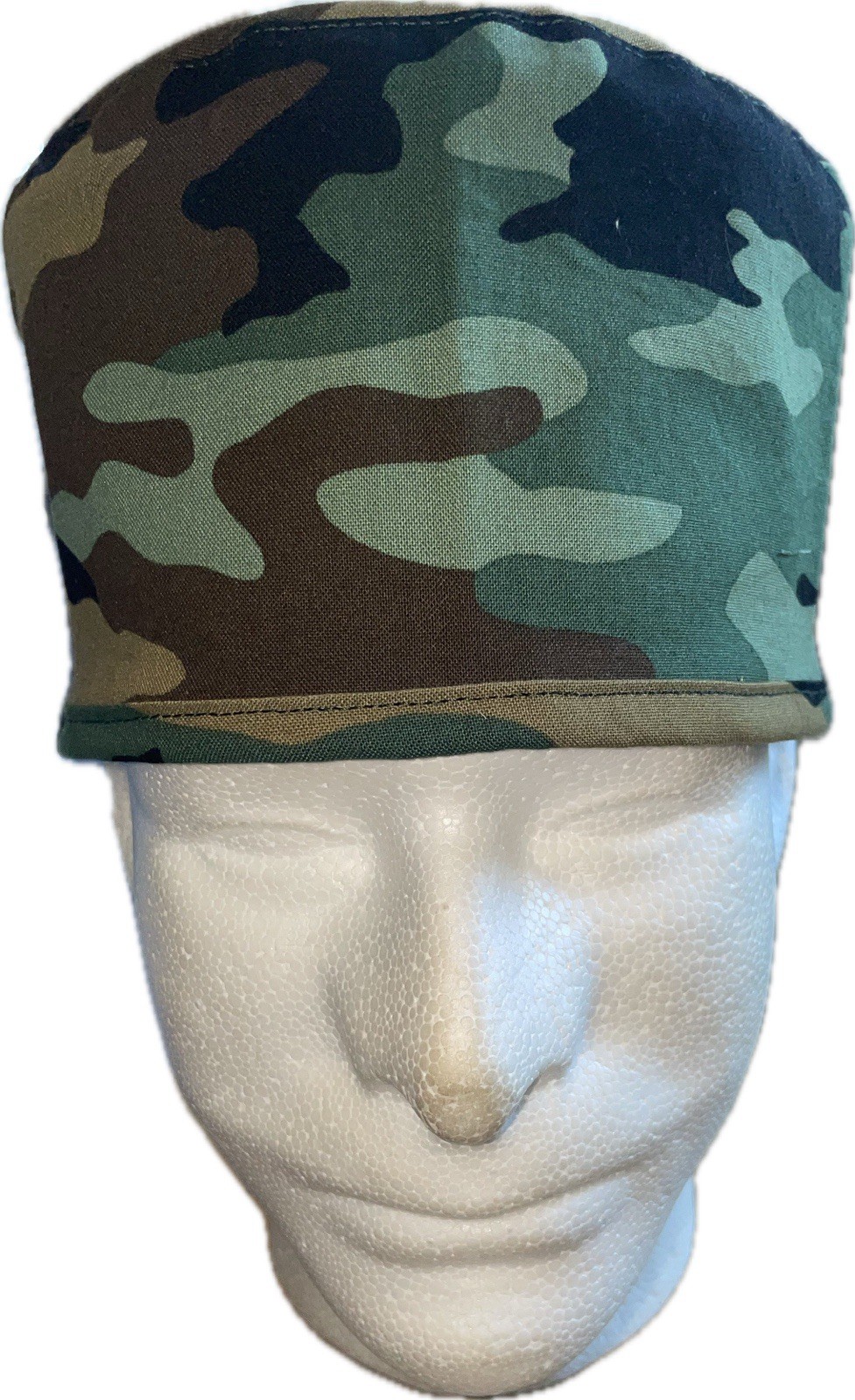 Green Camo Scrub Hat Chemo Cap