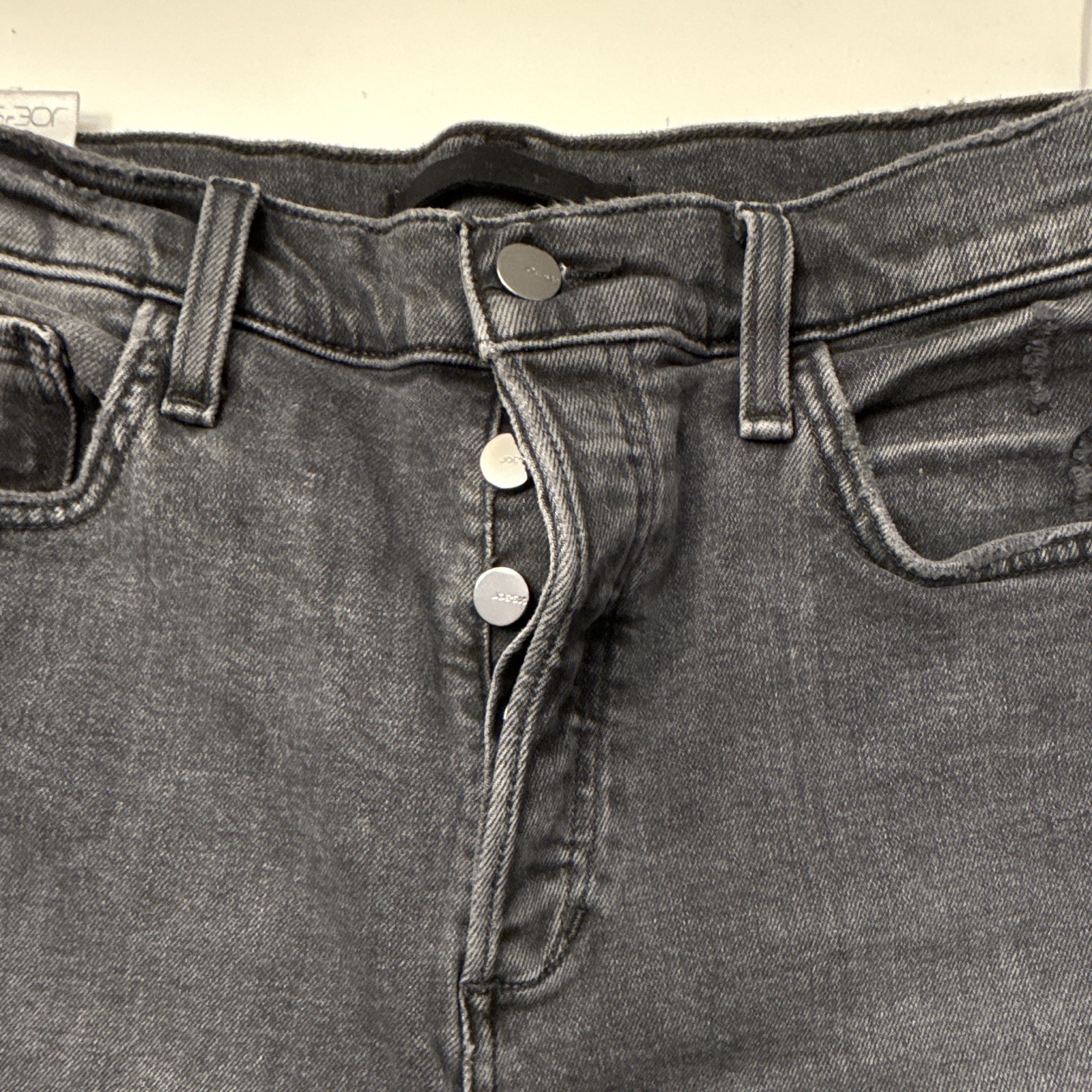 JOE’S Women’s Black High Rise Straight Stretch Denim Jeans 5-Pocket Button
