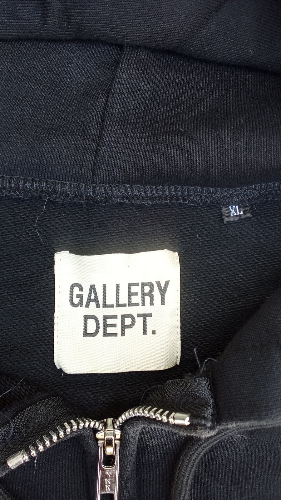 Gallery Dept. Smoke Fade Tie Dyed Black Full Zip Hoodie XL NWOT