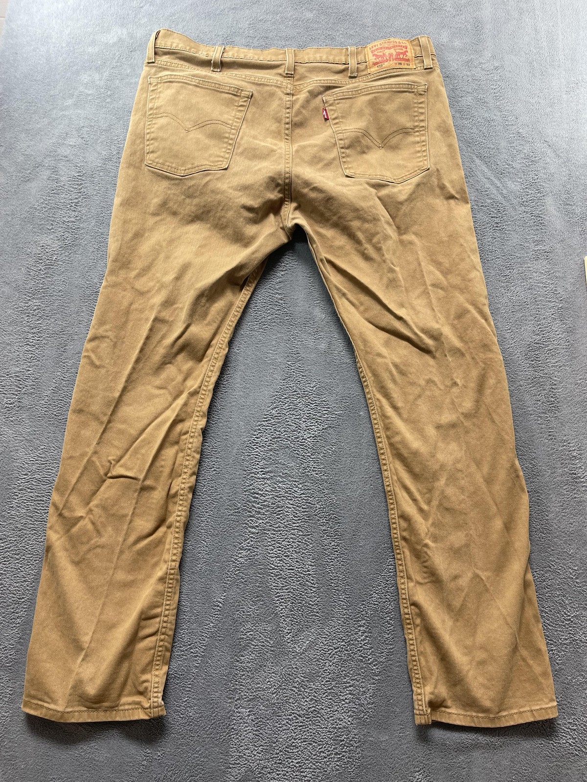 Levis 513 Jeans Mens 38×32 Brown Khaki Slim Straight Stretch Denim Casual