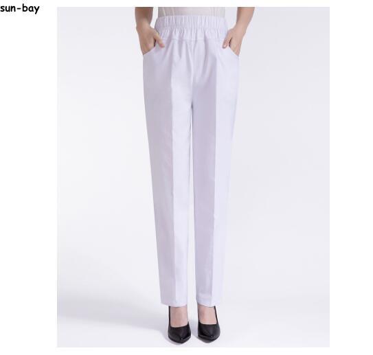 New Summer Women’s Thin Cotton Pant Middle aged mother Casual Strench Trousers