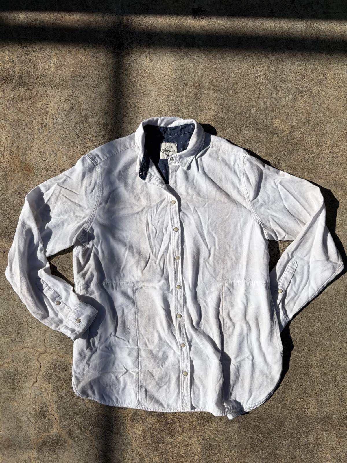 Jachs Men’s White old money pearl snap Long Sleeve Button-Up Size L