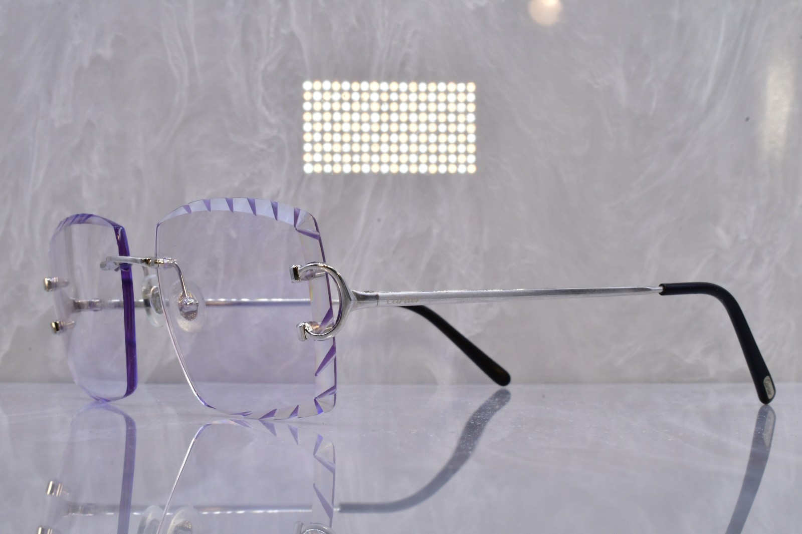 Cartier rimless sunglasses BIG C transition grey diamond Lens Piccadilly CT0092O