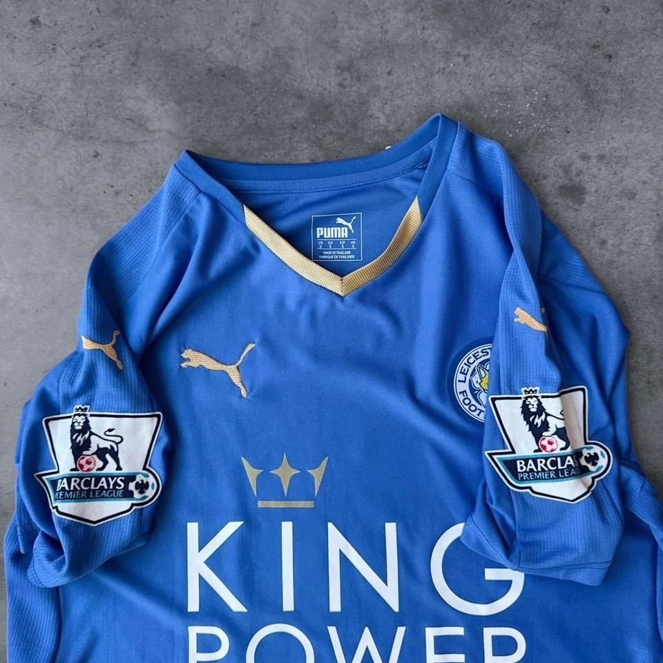 2015/16 Puma Leicester City Jamie Vardy Soccer Jersey Home Blue Small