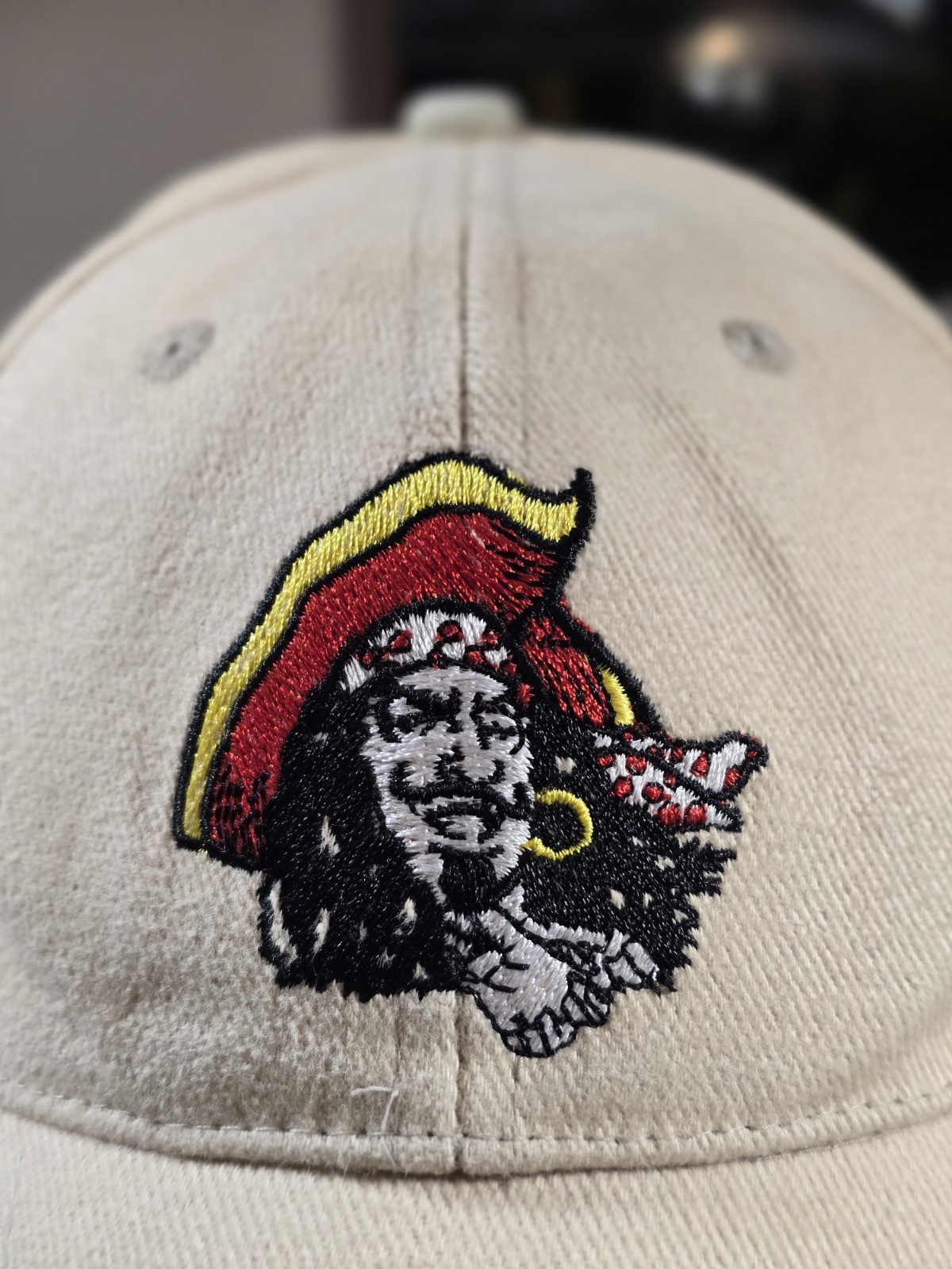 Captain Morgan Slideback Hat Beige One Size Adjustable Embroidered EUC