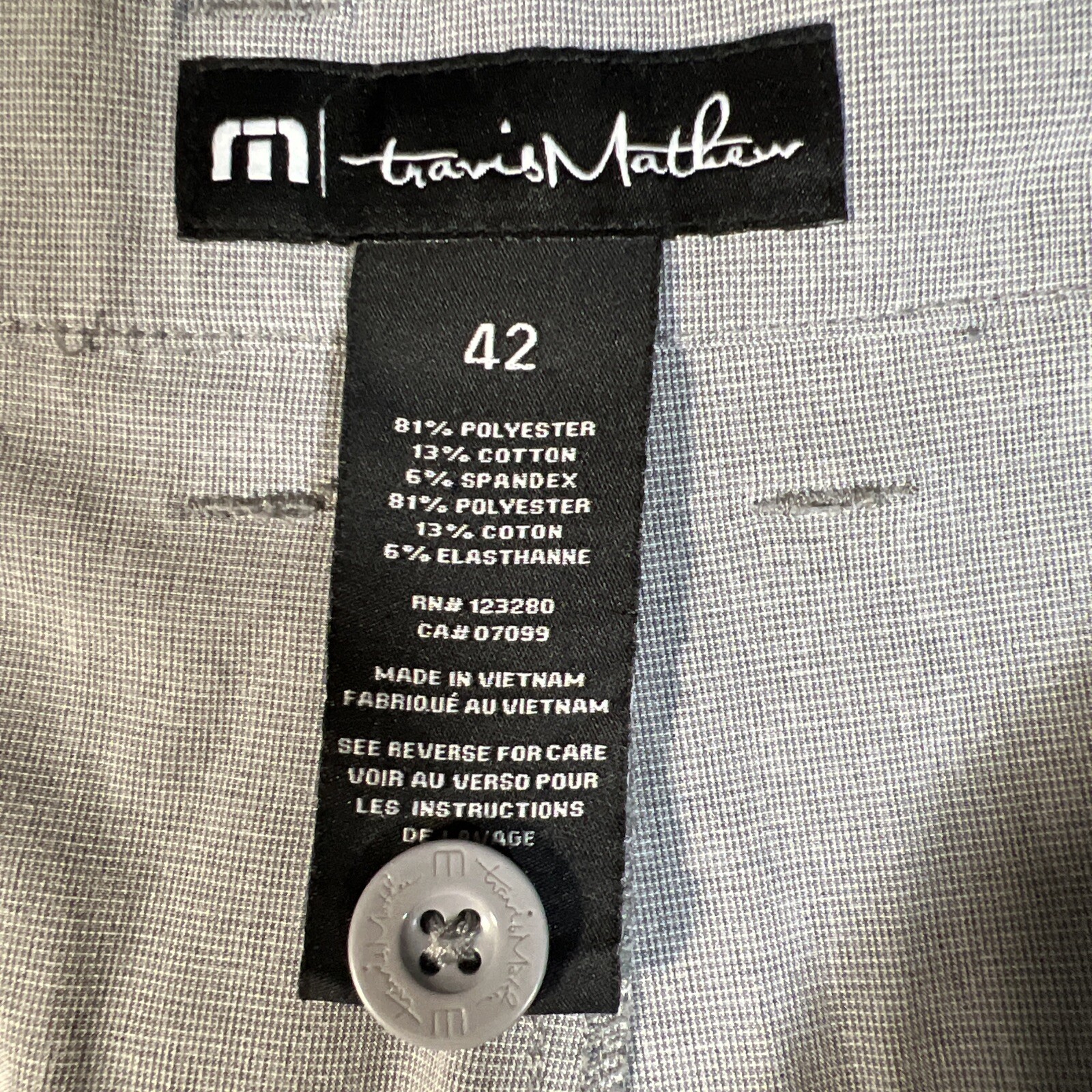 Travis Mathew Men’s Gray Golf Walking Bermuda Stretch Shorts Size 42 Pockets