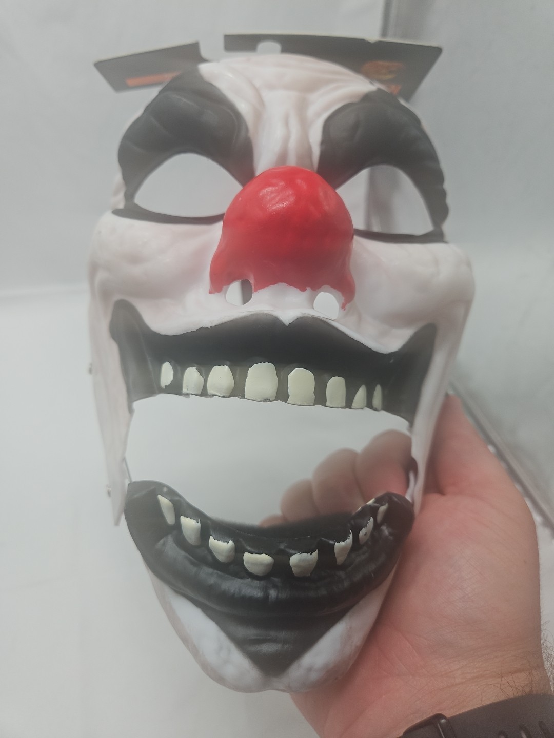 Lot of Two Halloween Masks Glow In Dark Alien And Moveable Clown Jaw Mask
