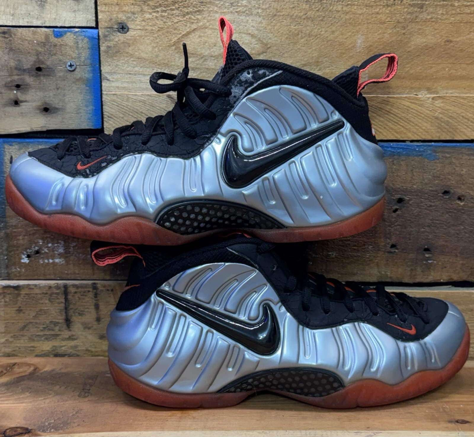 Size 11 – Nike Air Foamposite Pro Crimson Silver Red Black See Pictures
