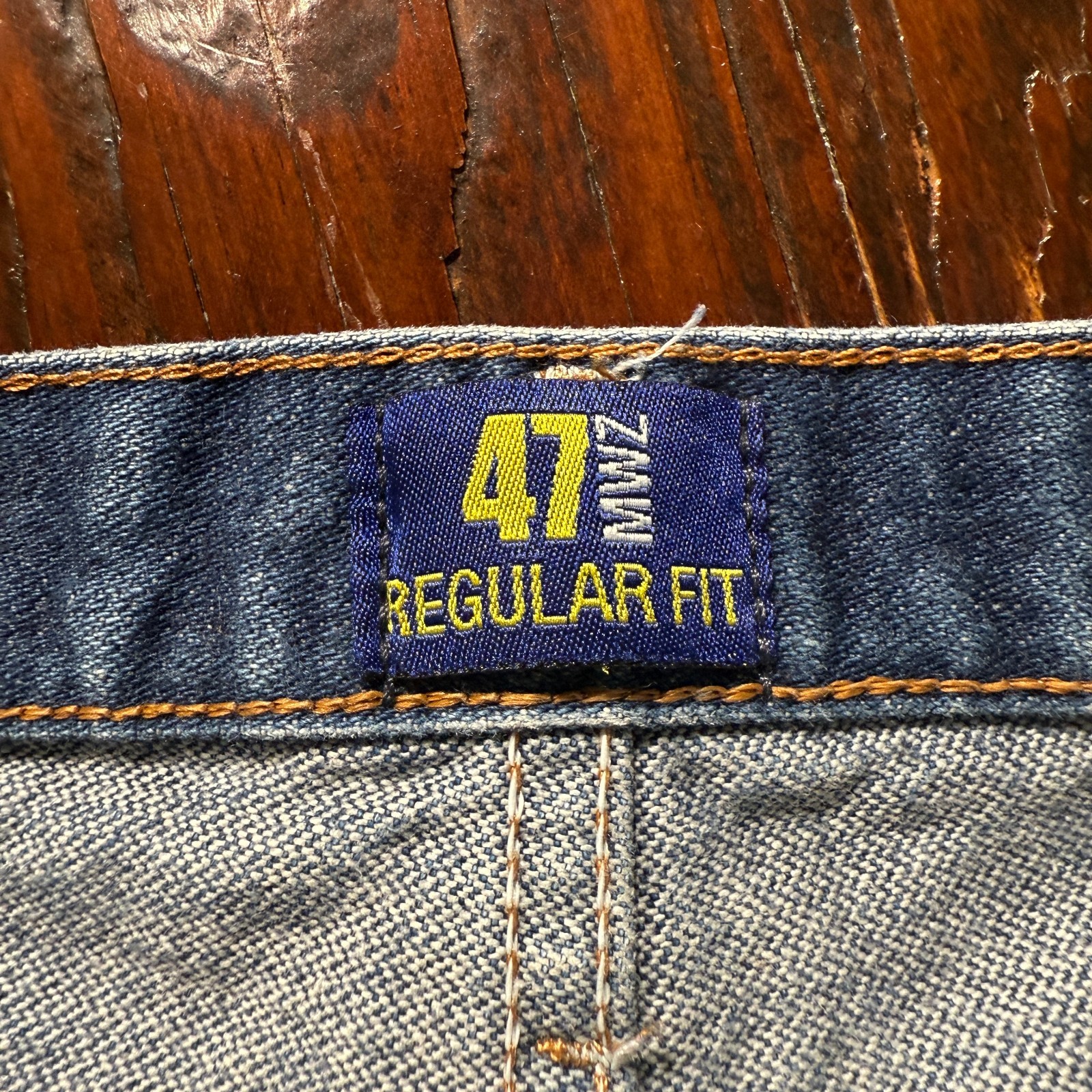 Wrangler Jeans Mens 38×30 Blue Straight Western Faded Whiskers 47MWZ *READ*
