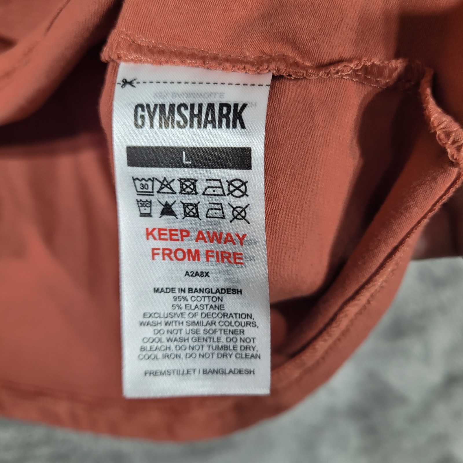 Gymshark Tank Top Mens Large Rust Apollo Stringer Racerback Gym Workout