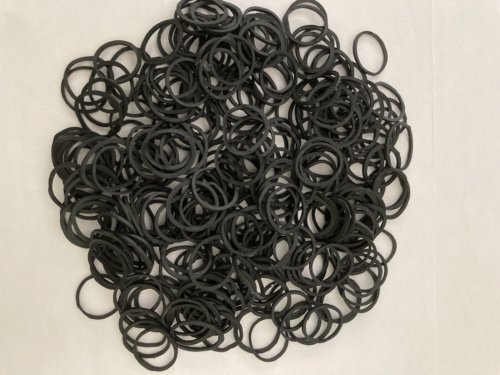 250 Small Black Rubber Bands for Crafts Hobbies Pony Hair Holder Office Use.