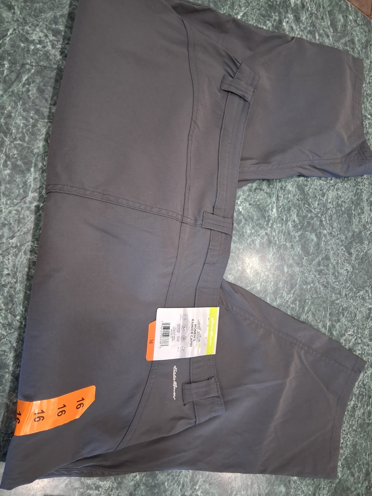 Eddie Bauer 16 Waterproof Rainier Tech Capri Active Pants UPF 50 Lightweight NWT