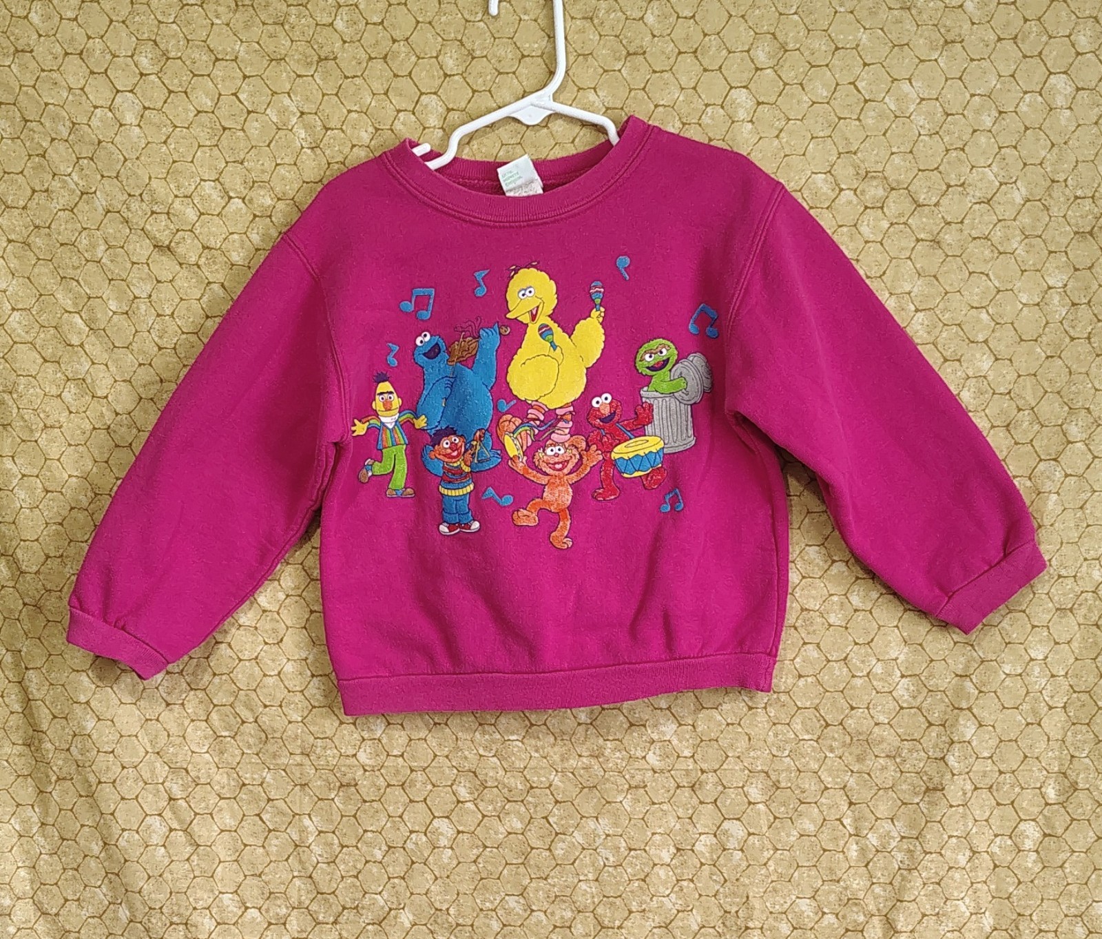 90’s Sesame Street Sweatshirt Pink Vintage Size 5T USA Made Music Band Americana