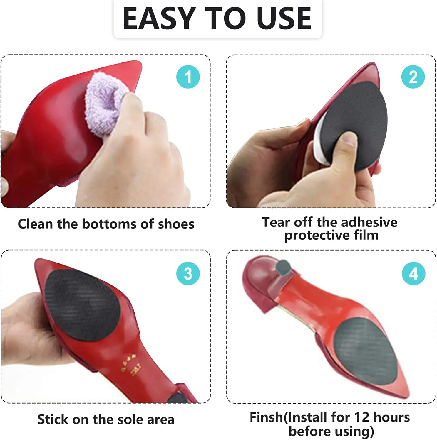 24Pcs Non-Skid Shoe Pads, Anti-Slip Shoe Grips for High Heels, Self-Adhesive …