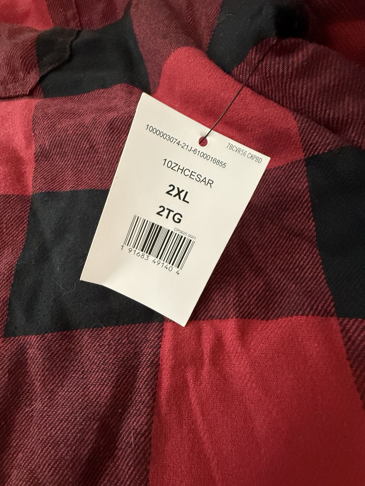 Wrangler Authentics 2XL Sherpa Lined Red/Black Flannel Long Sleeve Jacket 1161