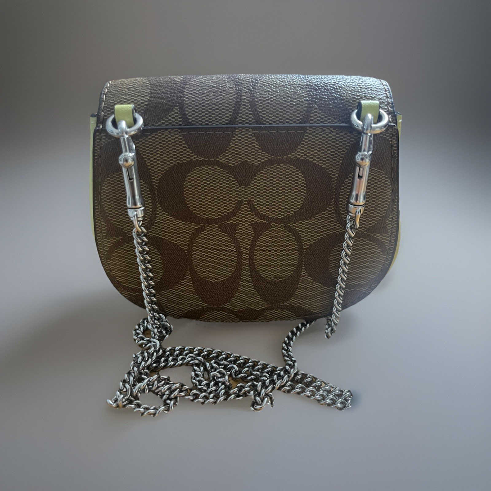 COACH Morgan Signature Leather purse CC Chain Strap Crossbody Bag, cj689