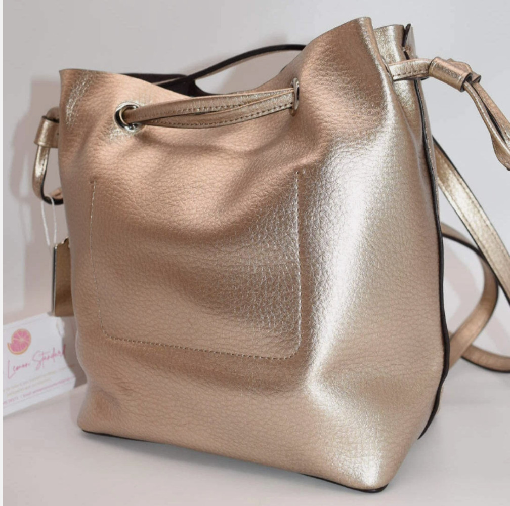 Coach Derby Metallic Leather Crossbody Bag in Rose