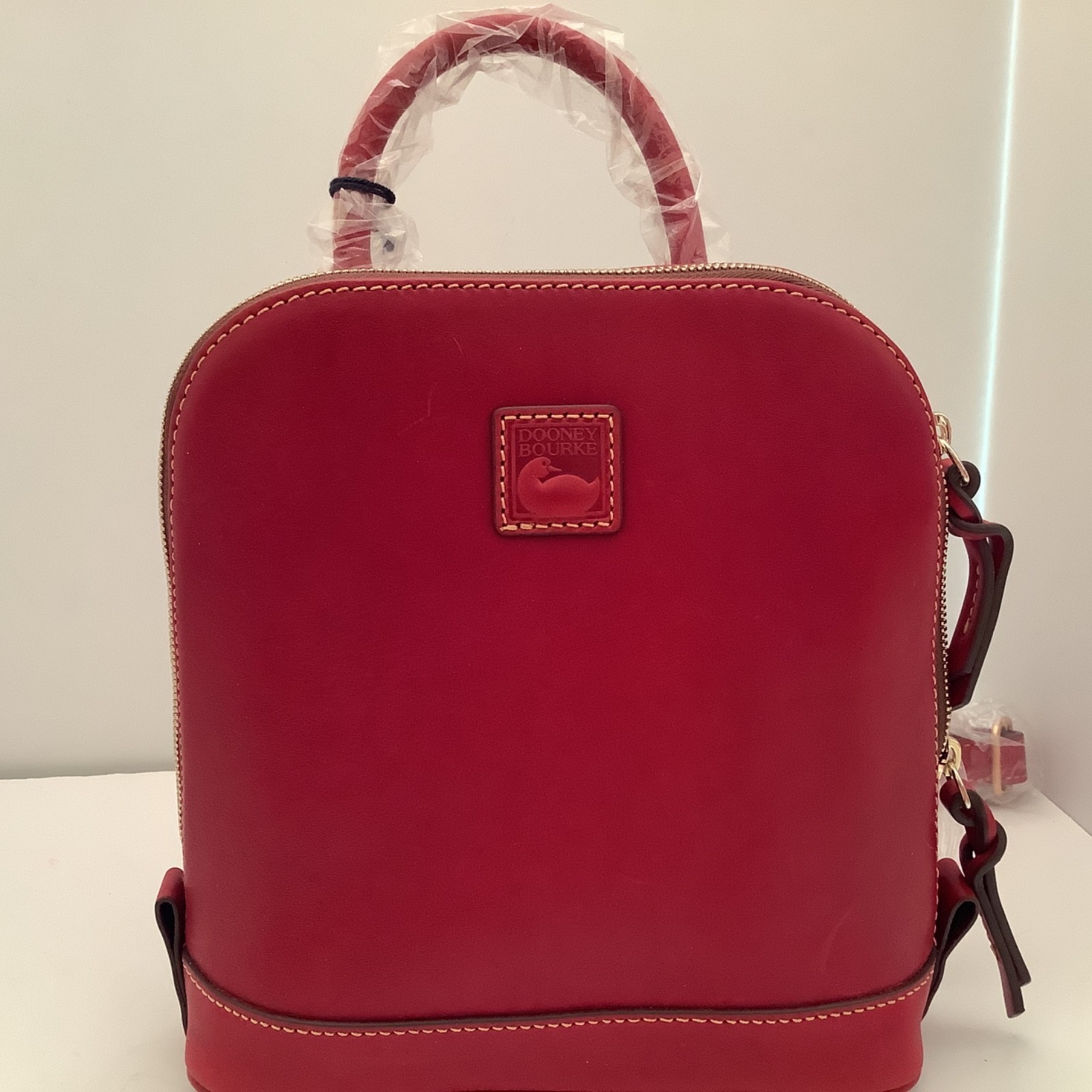 Dooney & Bourke Florentine Red Small Zip Pod Backpack New