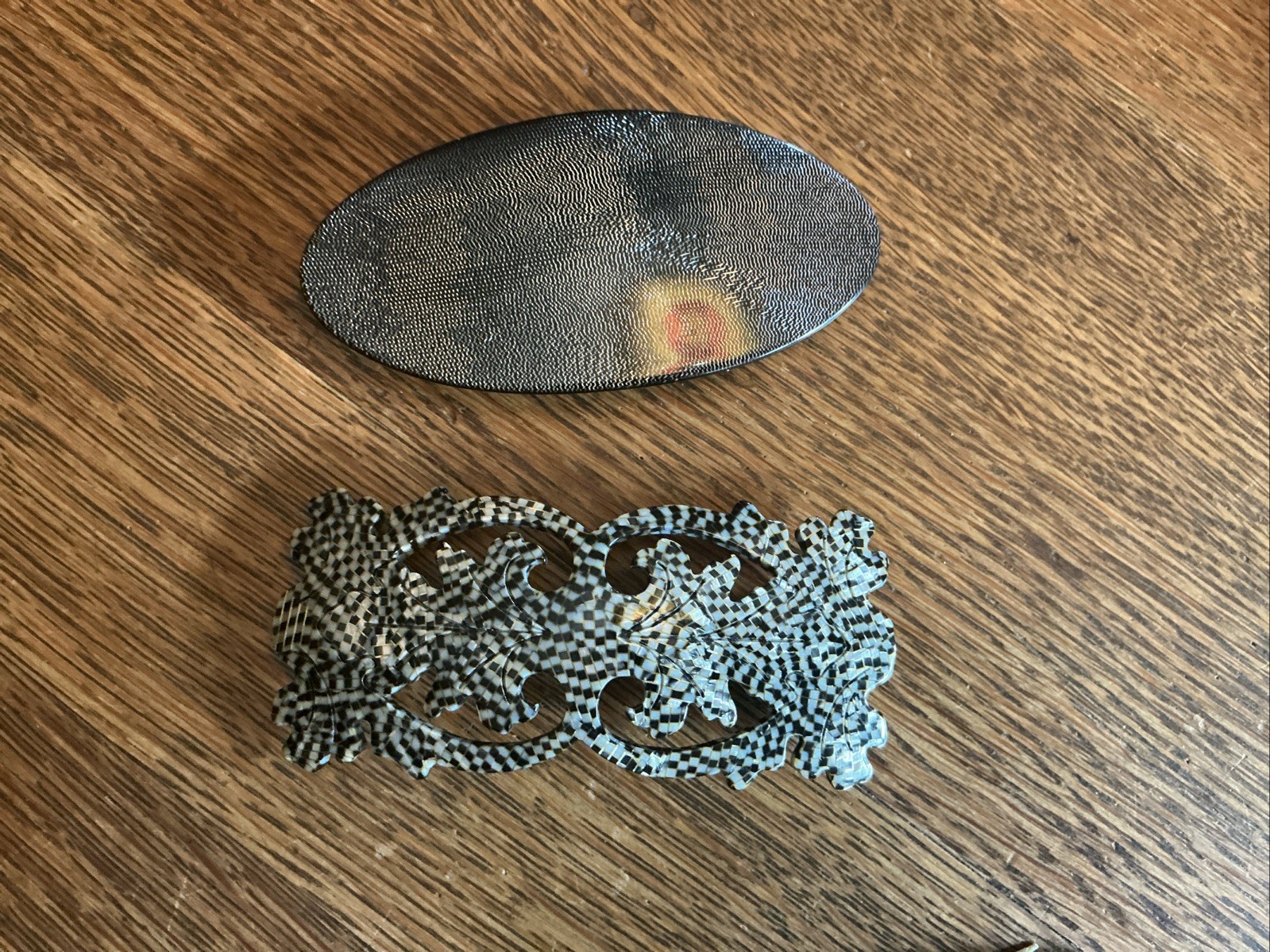 1PCS Hair Clips, 2 Made In France Oval Solid And Cut Out Hair Clips
