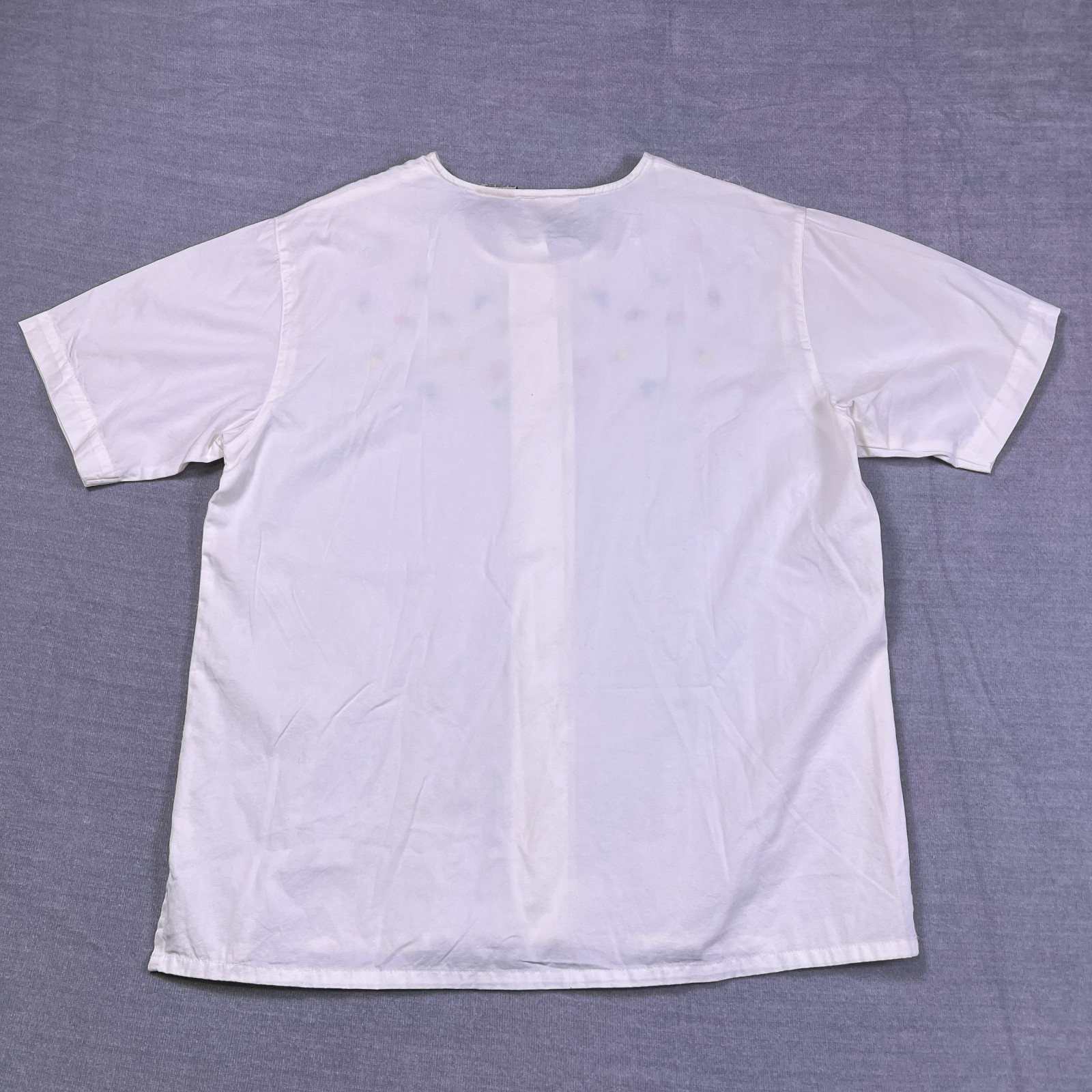 Northern Reflections Womens White Floral Embroidery Short-Sleeve Shirt Size M