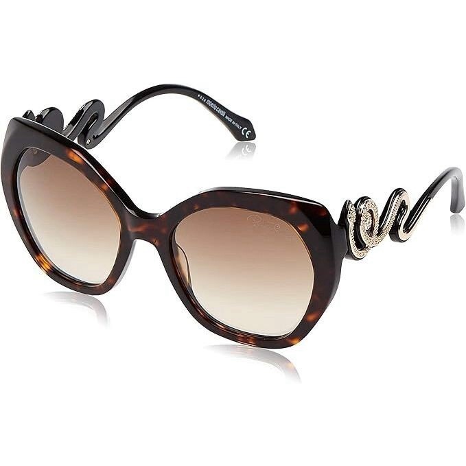 Roberto Cavalli RC1047 Chianciano Havana Tortoise Snake Sunglasses Italy EUC