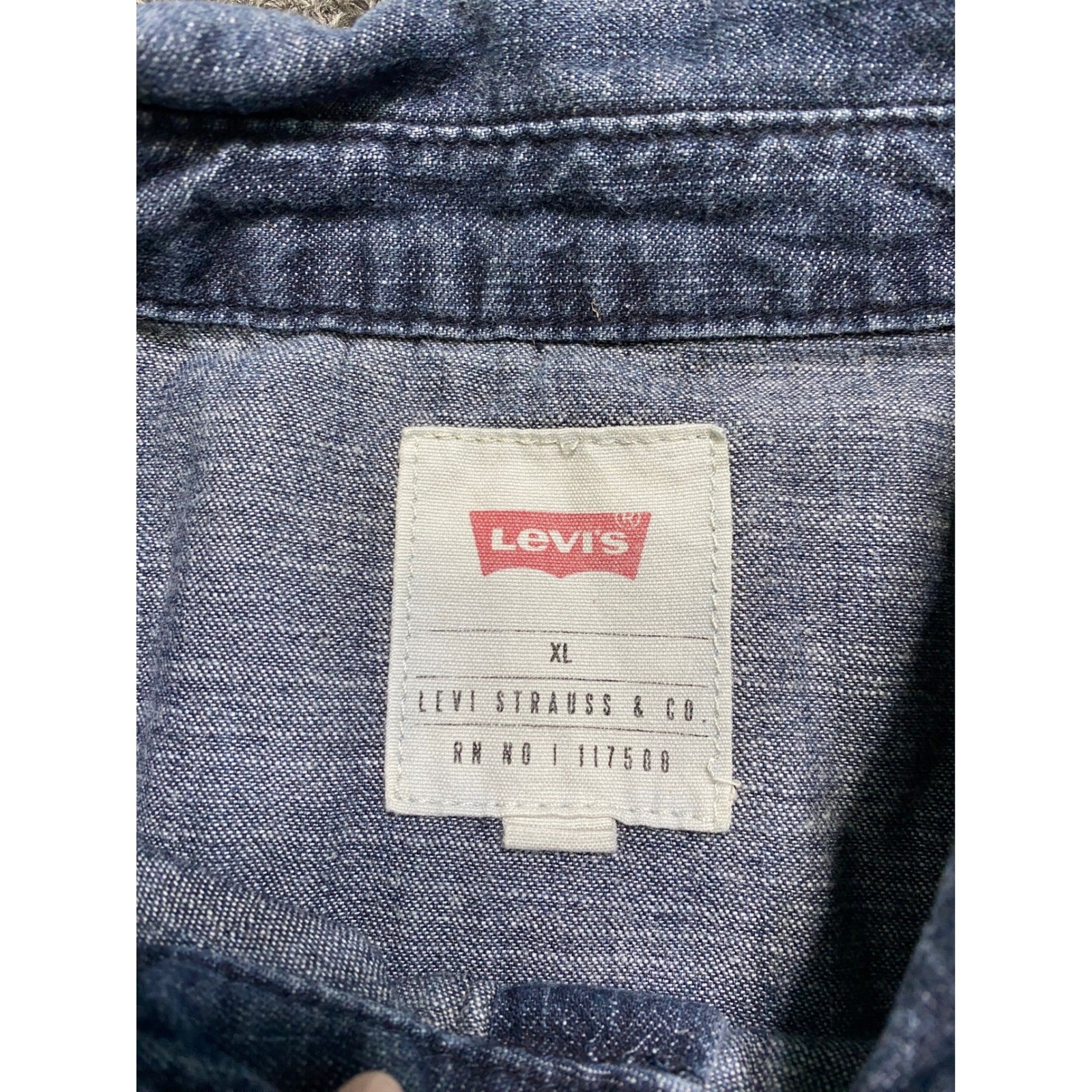 Levi’s Western Pearl Snap Shirt Blue Mens XL Long Sleeve Denim Ranch 3LYLW2262