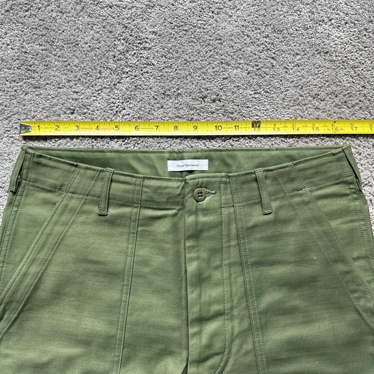 WTAPS Green Cotton Satin Military Pants Straight Leg Pockets Regular Fit 02