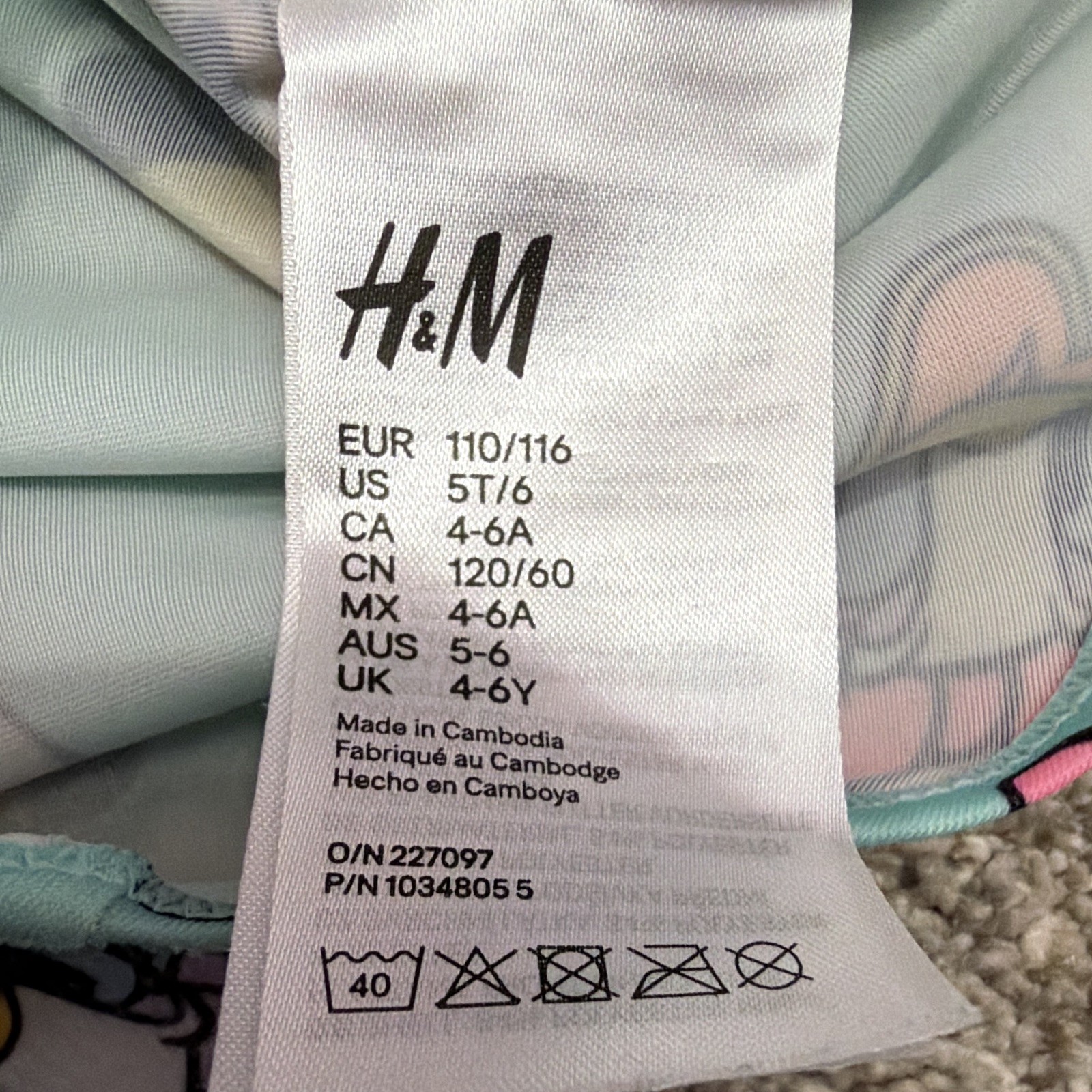 H&M Disney Minnie Mouse & Daisy Duck Blue One-Piece Swimsuit Girls 5T/6