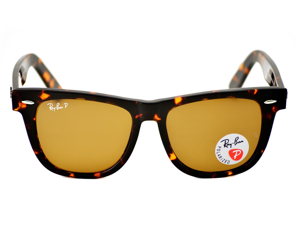 Ray-Ban RB2140 Original Wayfarer Tortoise Frame Polarized Brown Lens 54mm Unisex