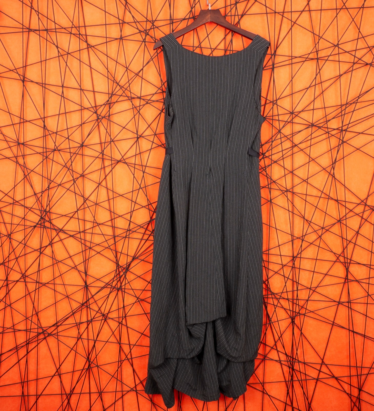 Ann Demeulemeester Gray Pinstripe Deconstructed Trench Vest Dress Cardigan 38 M