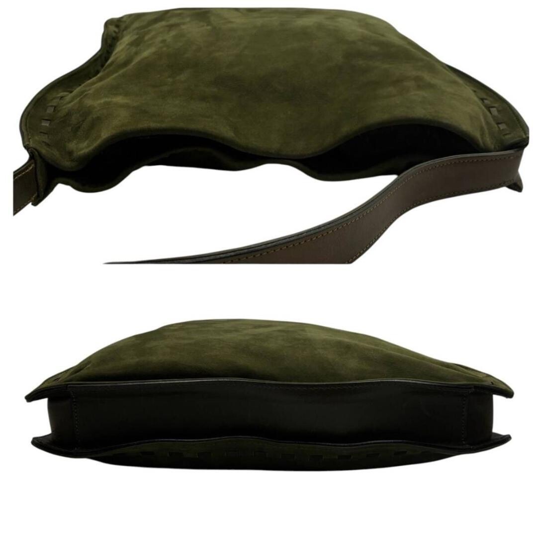 Coach Suede Leather Shoulder Bag Olive Green Vintage Y2K Nubuck Auth