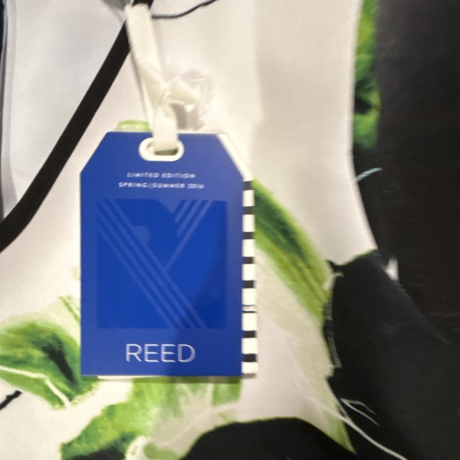 REED Women’s Fit & Flare V-Neck Sleeveless Floral Zip Dress White Blue S