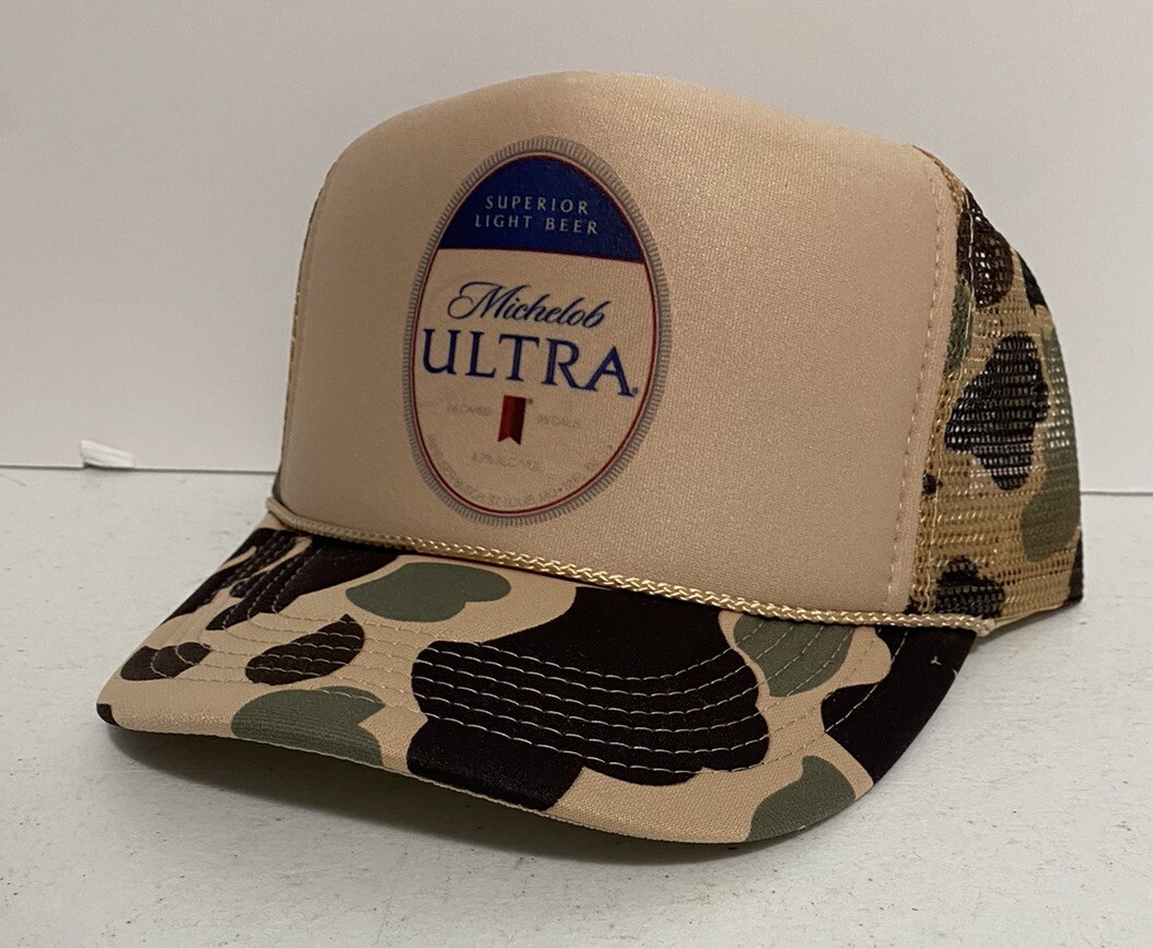 Vintage Michelob Ultra Beer Hat Trucker Hat adjustable Camo Party Cap Summer Hat