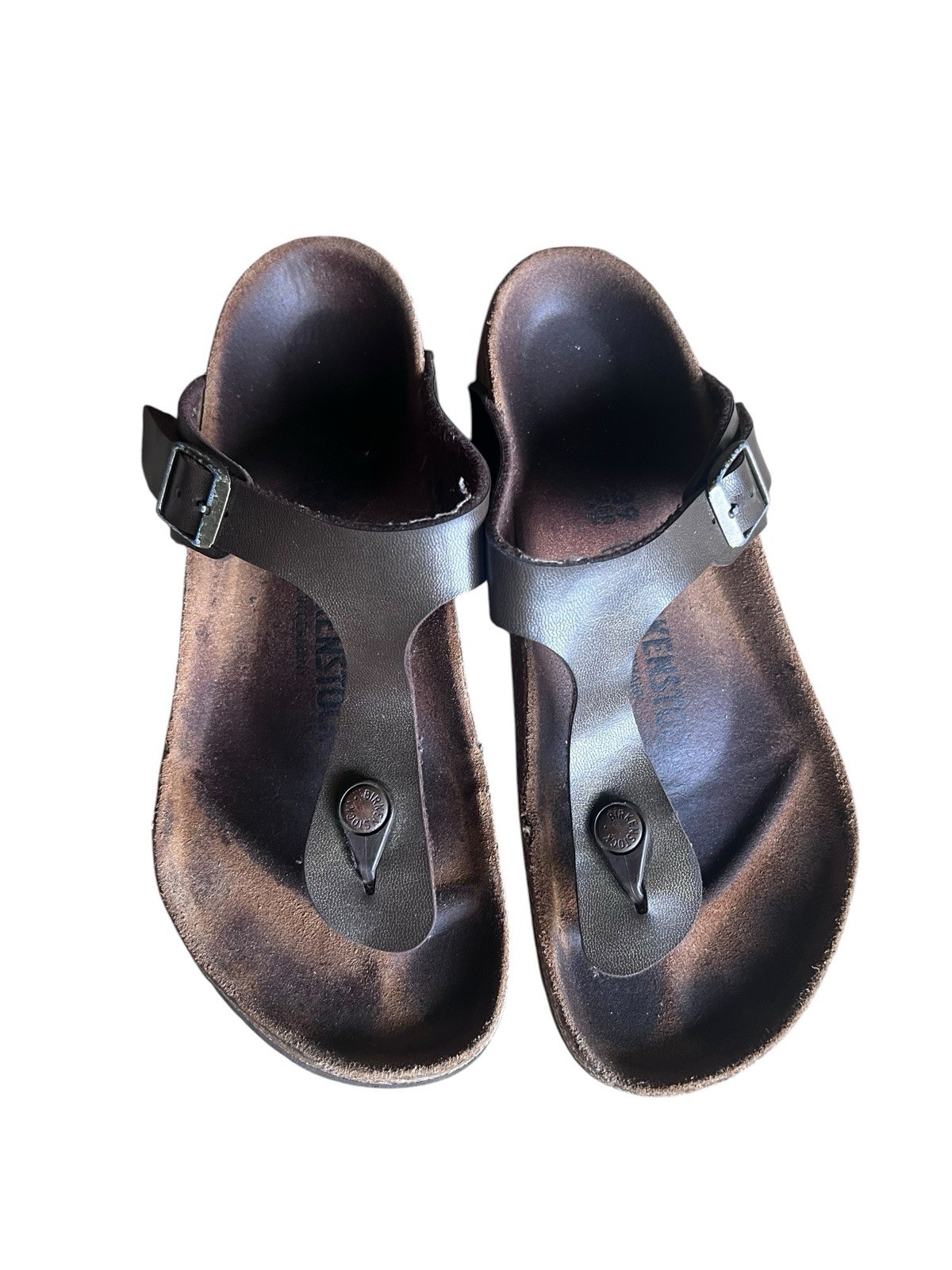 Birkenstock Gizeh Dark Brown Sandals Size 39 25mm Regular Wide Unisex Germany