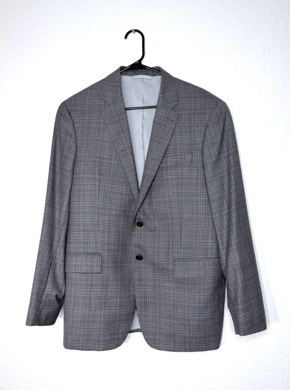 Todd Snyder Men 42R Plaid Wool Tweed Blazer Mayfair Fit Gray Blue Wedding Jacket