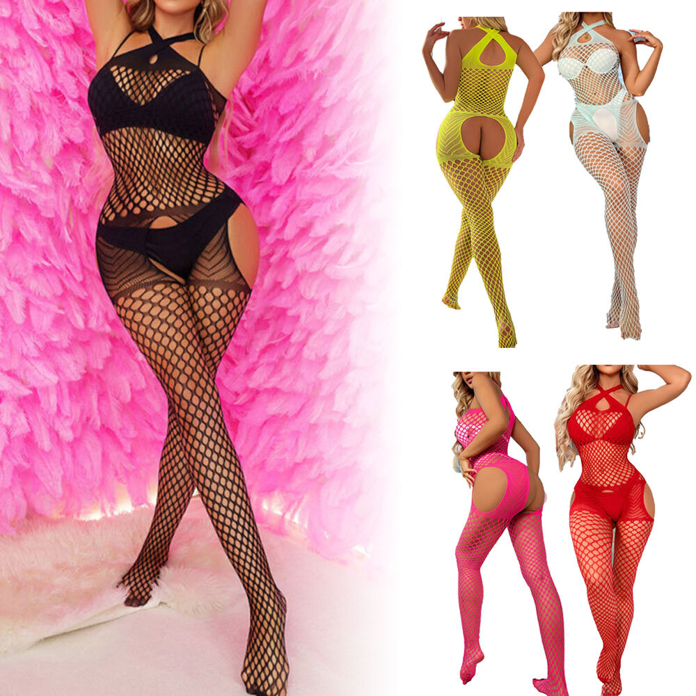 Women Lingerie Fishnet Body Stocking Dress Underwear Babydoll Sleepwear Bodysuit